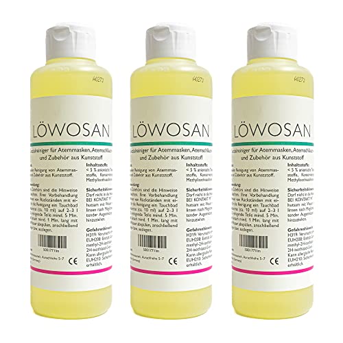 Löwosan CPAP Reiniger, Reiniger für CPAP Maske, CPAP Schlauch und Silikon - 3 x 250ml Flasche