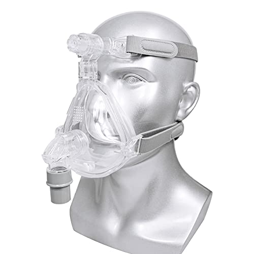 funchic Vollgesichtsmaske, C-P-A-P Schlafmaske, C-P-R-Maske für Schlaf-Apnoe-Schnarchen, frei einstellbares Kopfband, Universal(S)